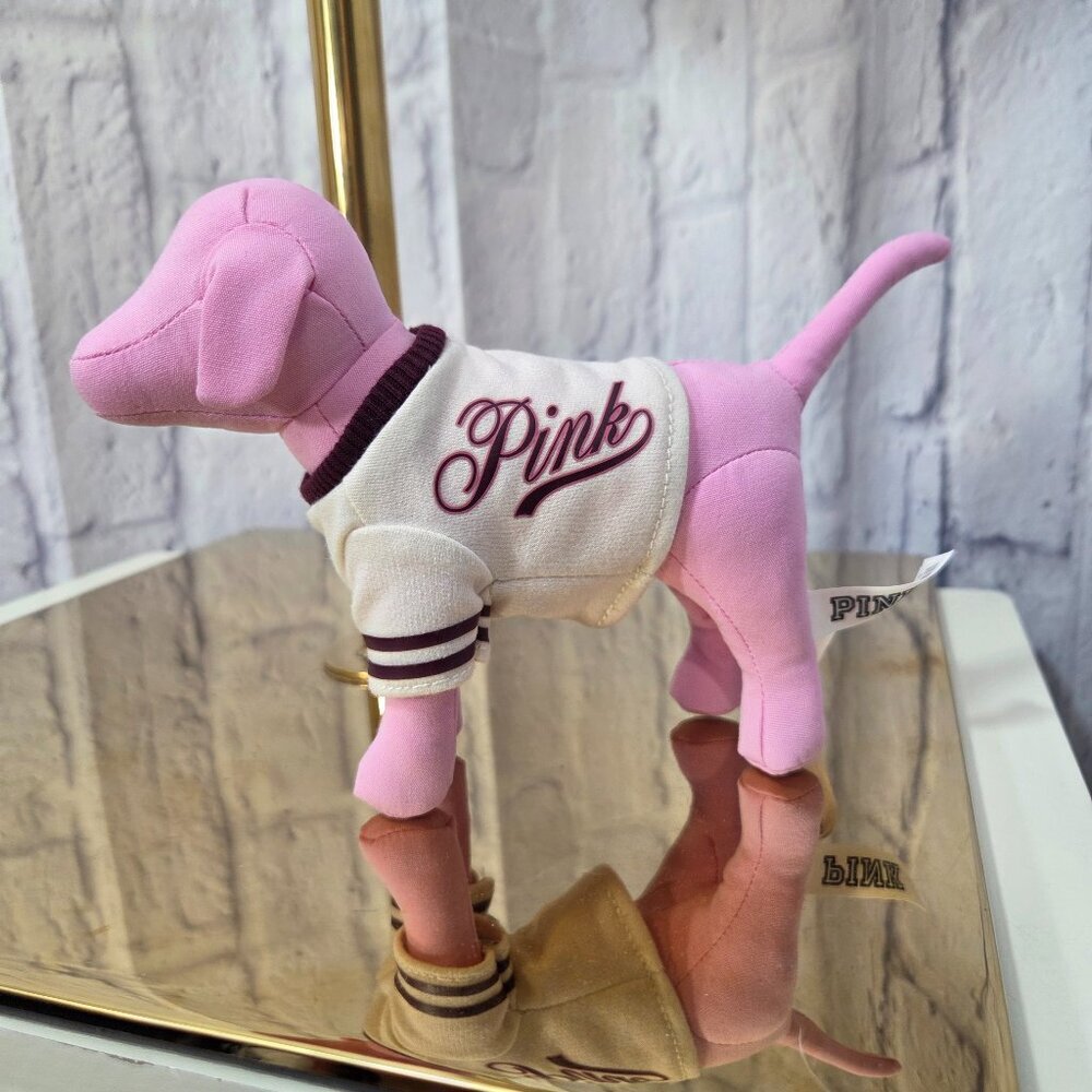 Victoria's Secret Mini Dog Collegiate Pink Varsity Style Collectible PINK Y2K